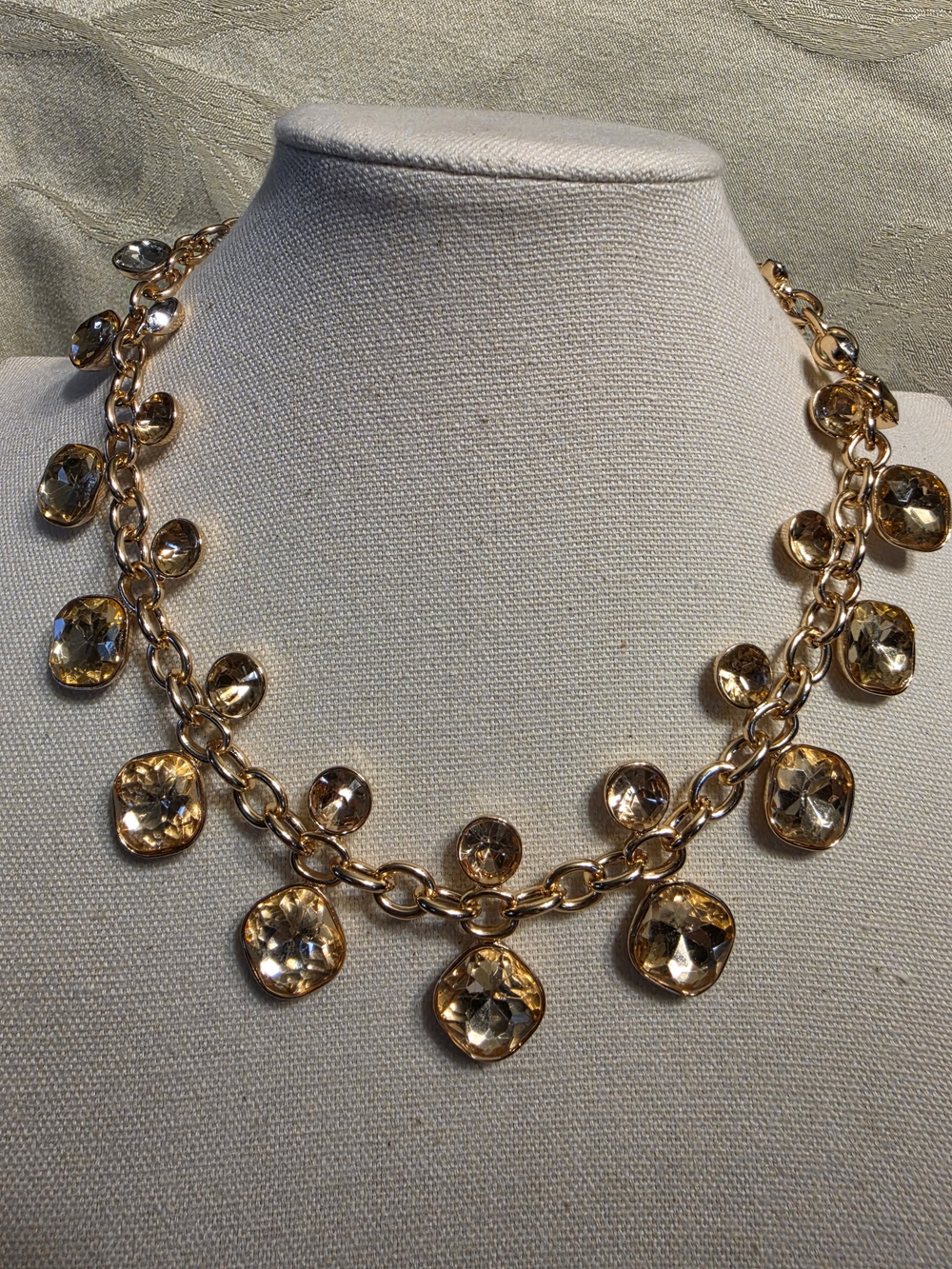 #1216 INC International Concepts Gold-Tone Crystal Drop Necklace